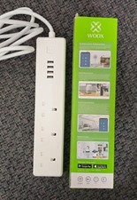 Woox 2m Smart Power Strip Extension with ON/OFF button, 4 x USB + 3 x Uk sockets