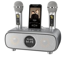 Upgrade Karaoke Machine for Adults and Kids,Portable Bluetooth 2 UHF Wireless