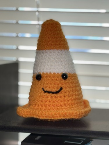 Handmade crochet traffic cone - traffic,