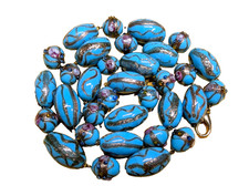 Murano Glass Wedding Cake Aventurine Necklace Venetian Fiorato Vintage