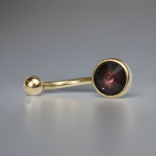 9ct yellow gold ruby belly - yellow,