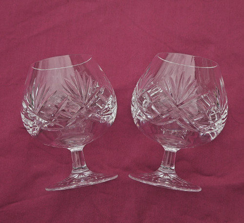 Pair heavy cut crystal - cut,