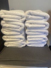 10 White Hands Towels Ex Hotel Stock 100% Cotton Soft Quality