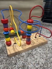 Children’s Wooden Activity Bead Maze Sensory Cube For Toddlers