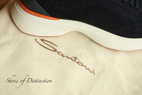 Santoni blue navy suede - blue, shoes