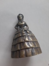 Vintage Crinoline Lady Brass BELL 8 cm tall 160g brass