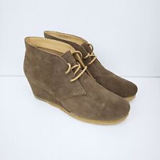 Clarks Originals UK 6D Walnut Brown Wedge Desert Boots Women's Yarra Suede Shoes