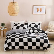 Dreamscene Stripe Geometry Quilt Duvet Cover Bedding Set Single Double King Size