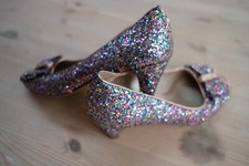 Rachel Simpson Agnes Glitter High Healed Shoes - Size 40 - UK Size 6.5