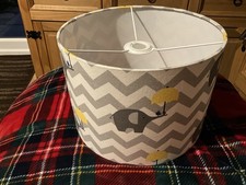 Grey Chevron Elephant Yellow Umbrella Ceiling Lightshade USED ? 