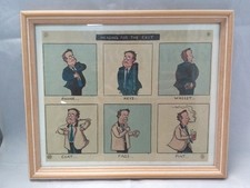 Framed Newspaper Cutting Political Cartoon David Cameron Exit Theme 10x8"