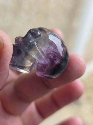 Rainbow fluorite crystal skull - rainbow,