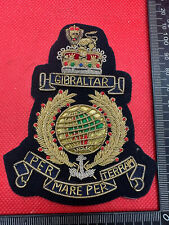 British Army Bullion Embroidered Blazer Badge - Royal Marines - Queen's Cro