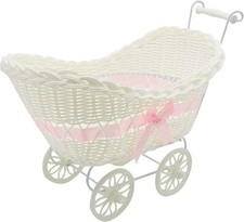 LARGE BABY PRAM HAMPER WICKER