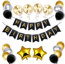 Black & Gold Happy Birthday