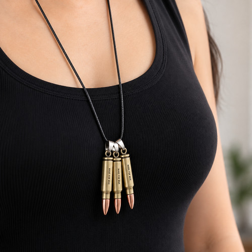 Three bullet pendant cord - three,