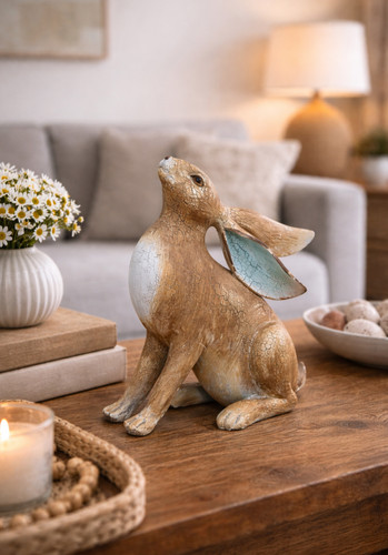 Rustic hare ornament 26cm - hare,