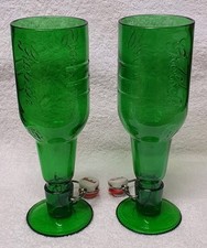 🔶️2x PAIR UNIQUE RARE UNUSUAL GROLSCH BEER BOTTLE GLASS GLASSES MAN CAVE 