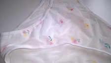 Sexy White See Thru Sheer School girl's Knickers Panties Sissy CD TV 32" - 42"