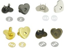 Magnetic Clasp Purse Bag Heart Shape Snaps Clutch Closures Craft Sew Art Metal