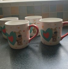 4 X BOOFLE LOVE MUGS BRAND NEW 9 X 9 CMS - GIFT - DISHWASHER & MICROWAVE SAFE