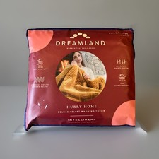 Dreamland Snuggle Up Heated Throw Blanket - Mustard Yellow Luxury Velvety Plush