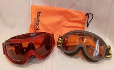 Pair Ski Goggles + Bag Carrera + Loubsol Good Condition