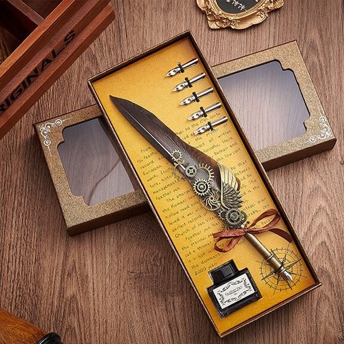 Vintage feather quill - feather,