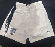 England Football Shorts Mens Large y2k Home National Soccer Umbro Mesh