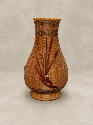 Vintage woven wicker rattan - woven,