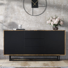 140cm Loft Retro Industrial Sideboard | Vintage Oak TV Unit | Stand with Storage