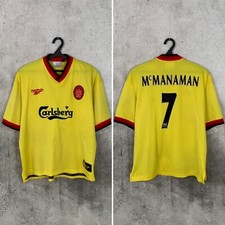 LIVERPOOL 1997 1998 1999 AWAY FOOTBALL SHIRT #7 McMANAMAN REEBOK JERSEY SIZE XL