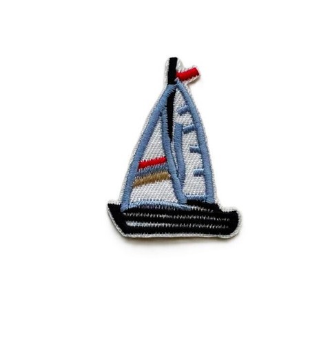 Sailing boat iron patch - iron-on,