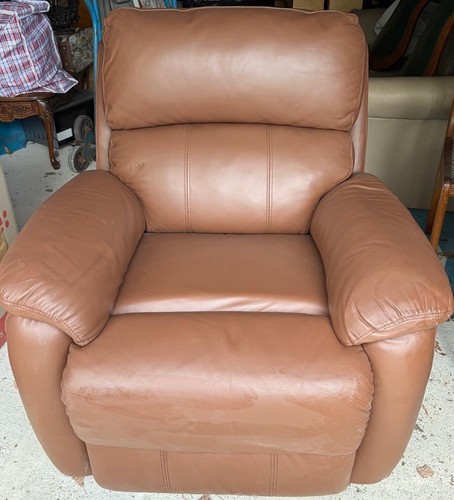 Leather armchair navona - armchair, tan