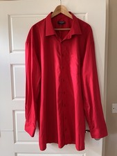 Casa Moda 53 4XL Bright Red Smart Shirt Long Sleeve Autumn Snooker Read Descript