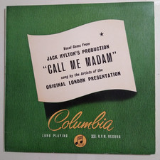 UK LP 33SX 1002Jack Hylton's Vocal Gems From "Call Me Madam" Columbia EX