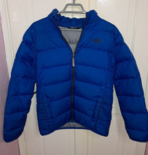 The North Face 550 Puffer Jacket Blue Coat Boys Size XL X Large Padded Warm
