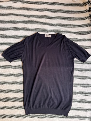 John smedley neck navy blue - smedley, v