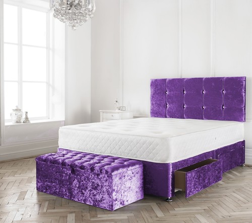Lilac crushed velvet divan - lilac,