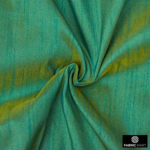 Aqua and yellow - faux, silk