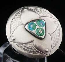 Art Nouveau Sterling Silver Enamel Hinged Hatpin, Cymric, Davis  Moss Co 1909
