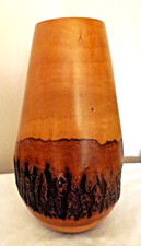 Wooden Bark Rimmed Vase Rustic