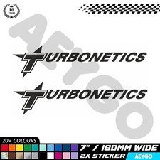 2x TURBONETICS  Vinyl Stickers Decal Car Window Bumper Race Livery Mod Sponsor
