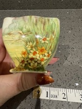 RARE ANTIQUE SQUARE ROYAL WINTON GRIMWADES SMALL SUGAR BOWL IN NANCY PATTERN