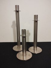 Wedgewood 3 Piece Staggered Stainless Steel Candle Stick Holders