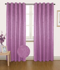 BLACKOUT THERMAL CURTAINS EYELET RING TOP READY MADE "SEVILLE" BLACK BLUE PINK
