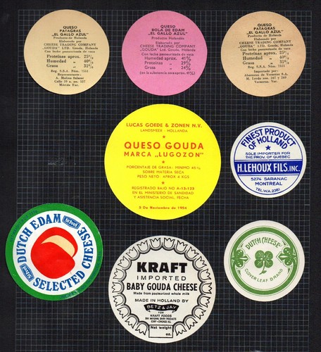 Cheese labels all different