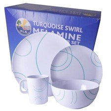 Swirl Turquoise 16 Piece