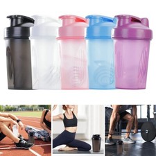 Sport Shaker Bottle 400ML Whey Protein Mixing Bottle Plastic Drink Transparent