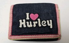 Vintage I Love Hurley Denim Tri Fold Wallet